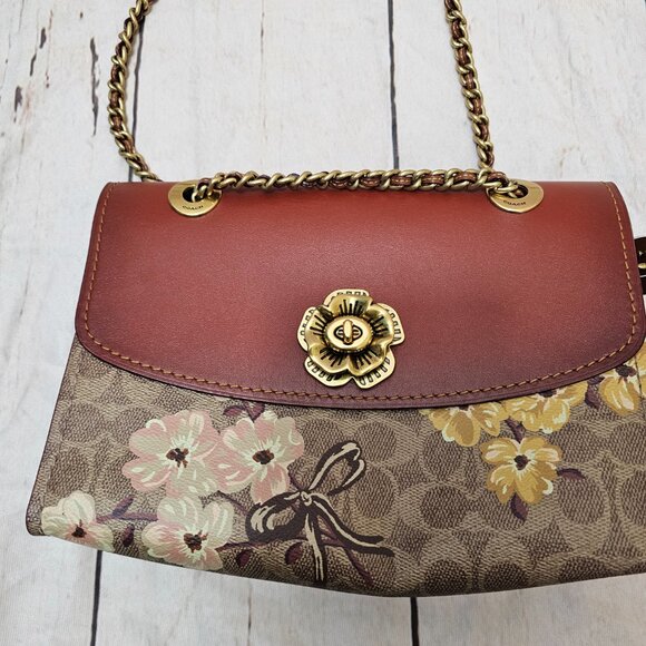 COACH Parker In Signature Canvas With Prairie Floral Print Shoulder Bag - Picture 3 of 14